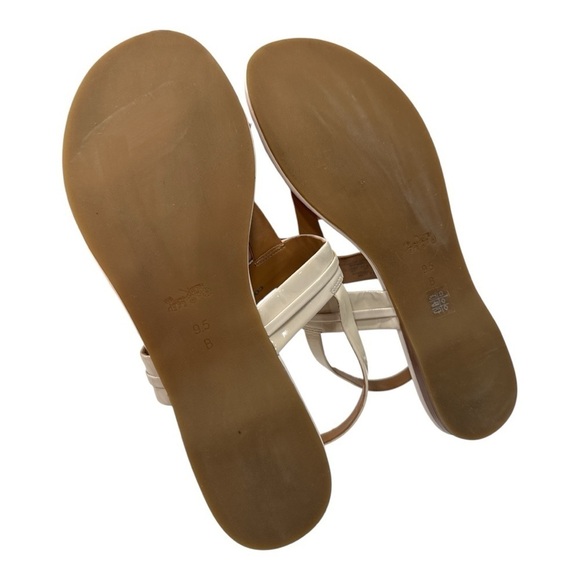 Coach Caterine T-Strap Thong Sandals Ivory patent leather size 9.5 B - Picture 12 of 12